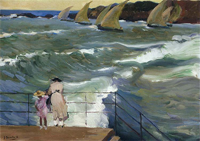 The Waves at San Sebastian Joaquin Sorolla